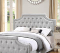 Grey Polyfiber American Traditional 1Pcs Full Size Bed Only Button Tufted Headboard Footboard Bedroom Furniture Box Spring Not Required Full Grey Wood Bedroom American Design,Contemporary,Modern Bed Frame Fabric