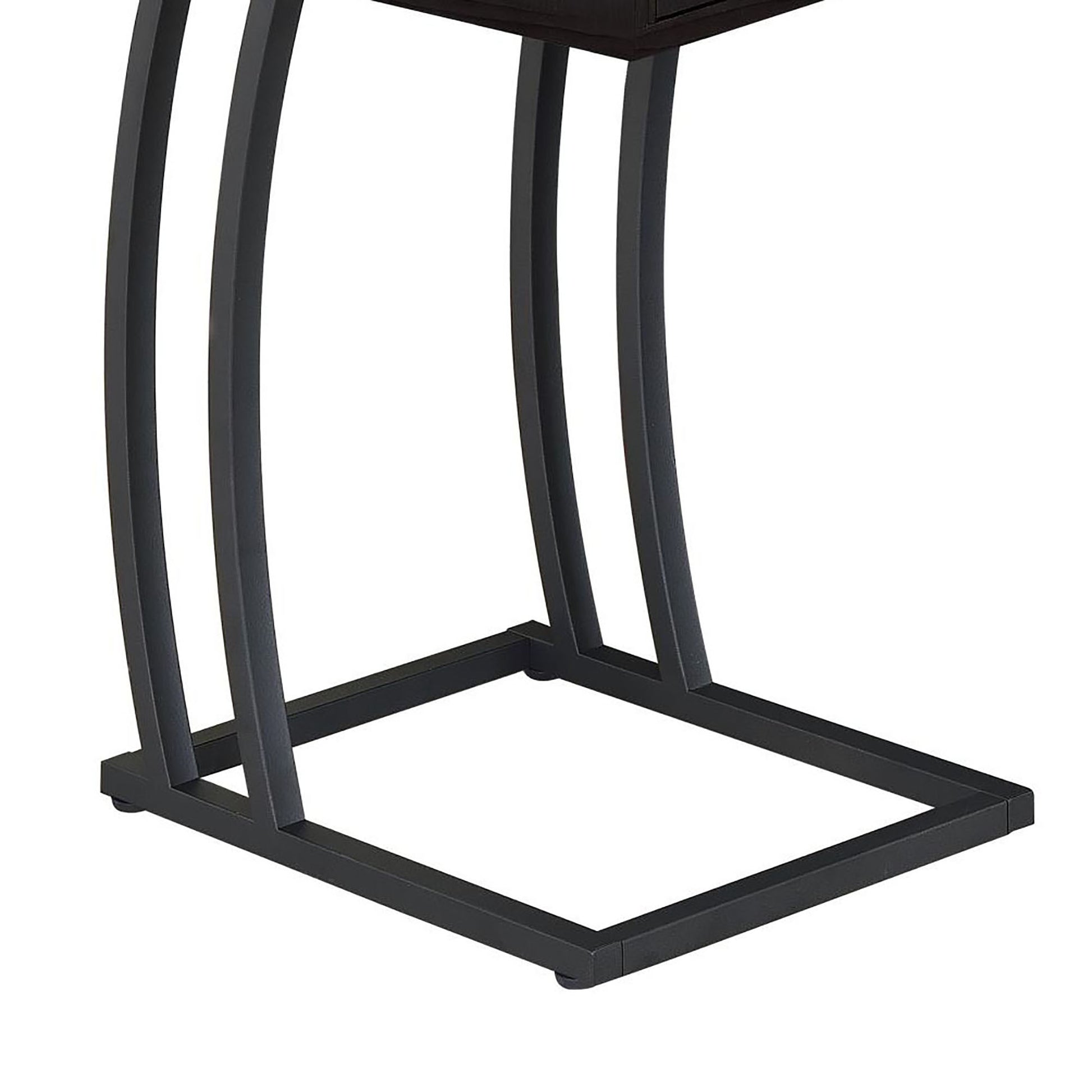 Cappuccino And Gunmetal Hi Tech Accent Table Brown Built In Outlets Or Usb Primary Living Space Contemporary,Modern Rectangular Drawers Coffee & End Tables Wood