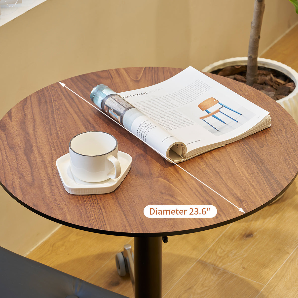 Movable Adjustable Bar Table Pub Table 360 Swivel Counter Bar Height Aluminum Star Base Movable For Stand Desk Bistro Table Dining Room Home Kitchen Table Brown Aluminium Alloy