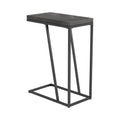 Rustic Grey Herringbone And Sandy Black Accent Table Grey Gray Primary Living Space Industrial Rectangular Coffee & End Tables Metal
