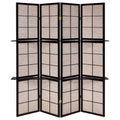 Tan And Cappuccino 4 Panel Folding Screen Brown Transitional Wood