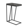 Rustic Grey Herringbone And Sandy Black Accent Table Grey Gray Primary Living Space Industrial Rectangular Coffee & End Tables Metal