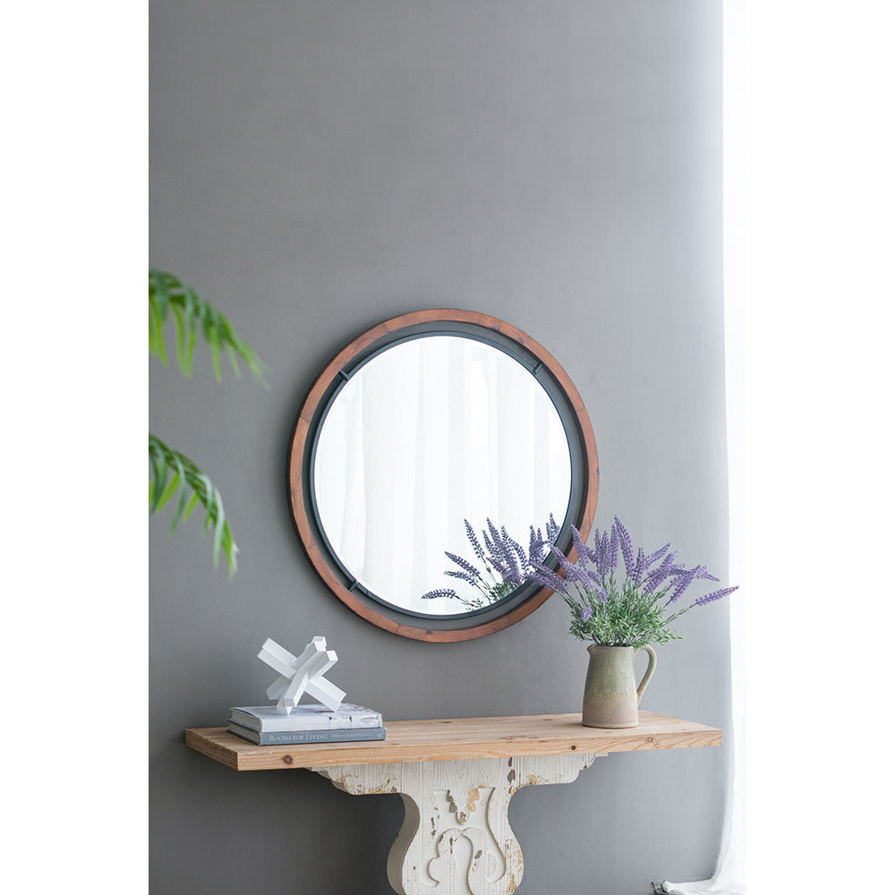 D32" Mogley Wall Mirror Brown Wood