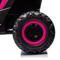 12V Ride On Car With Remote Control,Utv Ride On For Kid,3 Point Safety Harness, Music Player Usb Port Volume Knob Battery Indicator , Led Lights, High Low Speed Switch Off Road Adventure For Kids Pink Polypropylene