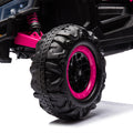 12V Ride On Car With Remote Control,Utv Ride On For Kid,3 Point Safety Harness, Music Player Usb Port Volume Knob Battery Indicator , Led Lights, High Low Speed Switch Off Road Adventure For Kids Pink Polypropylene