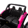 12V Ride On Car With Remote Control,Utv Ride On For Kid,3 Point Safety Harness, Music Player Usb Port Volume Knob Battery Indicator , Led Lights, High Low Speed Switch Off Road Adventure For Kids Pink Polypropylene