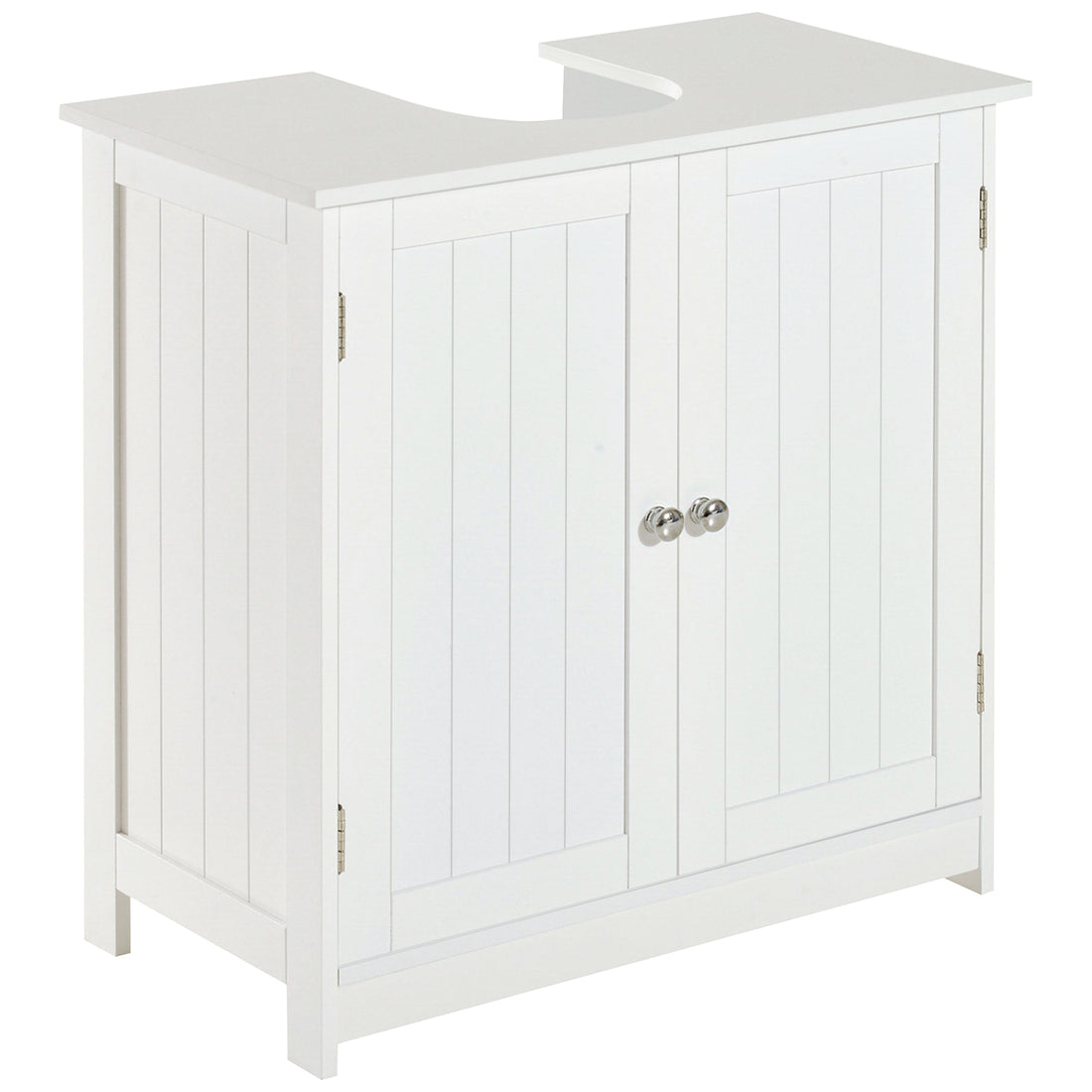 24 Pedestal Sink Bathroom Vanity Cabinet White White Mdf