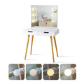 Dressing Table With Led Lights White White Mdf