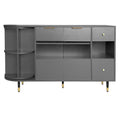 Rotating Storage Cabinet With 2 Doors And 2 Drawers, Suitable For Living Room, Study, And Balcony 1 2 Shelves Gray Mdf