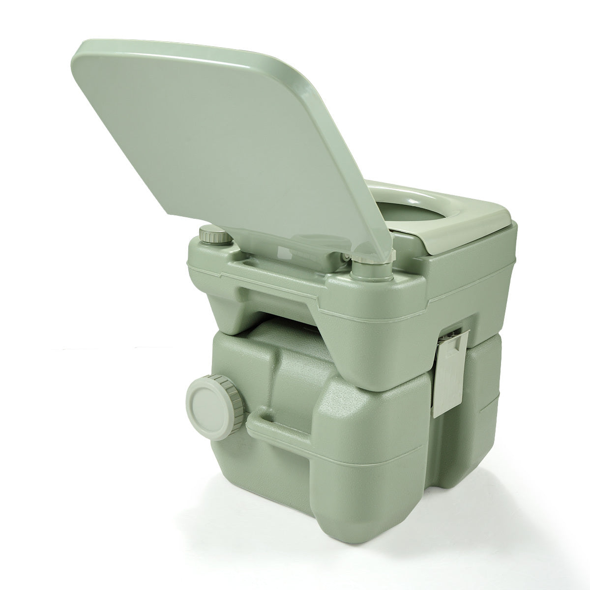 5 Gallon Portable Toilet, Flush Potty, Travel Camping Outdoor Green Hdpe
