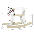 Wooden Rocking Horse Toddler Baby Ride On Toys For Kids 1 3 Years With Classic Design & Wood Safety Bar, White White Wood