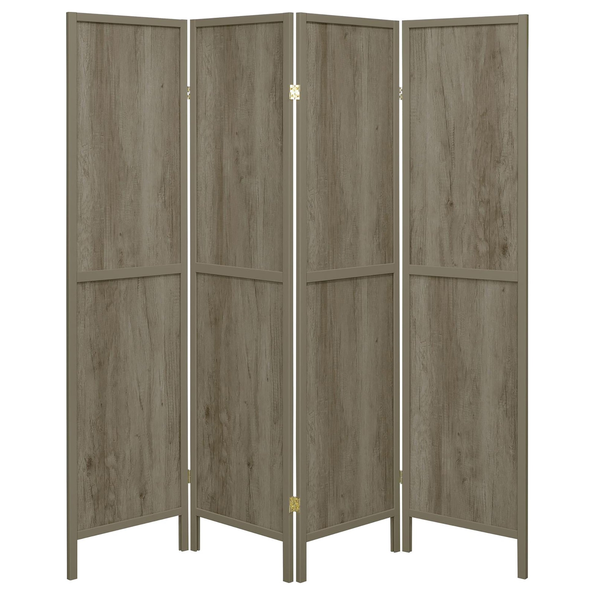 Grey Driftwood And Light Grey 4 Panel Folding Screen Grey Farmhouse,Rustic Wood