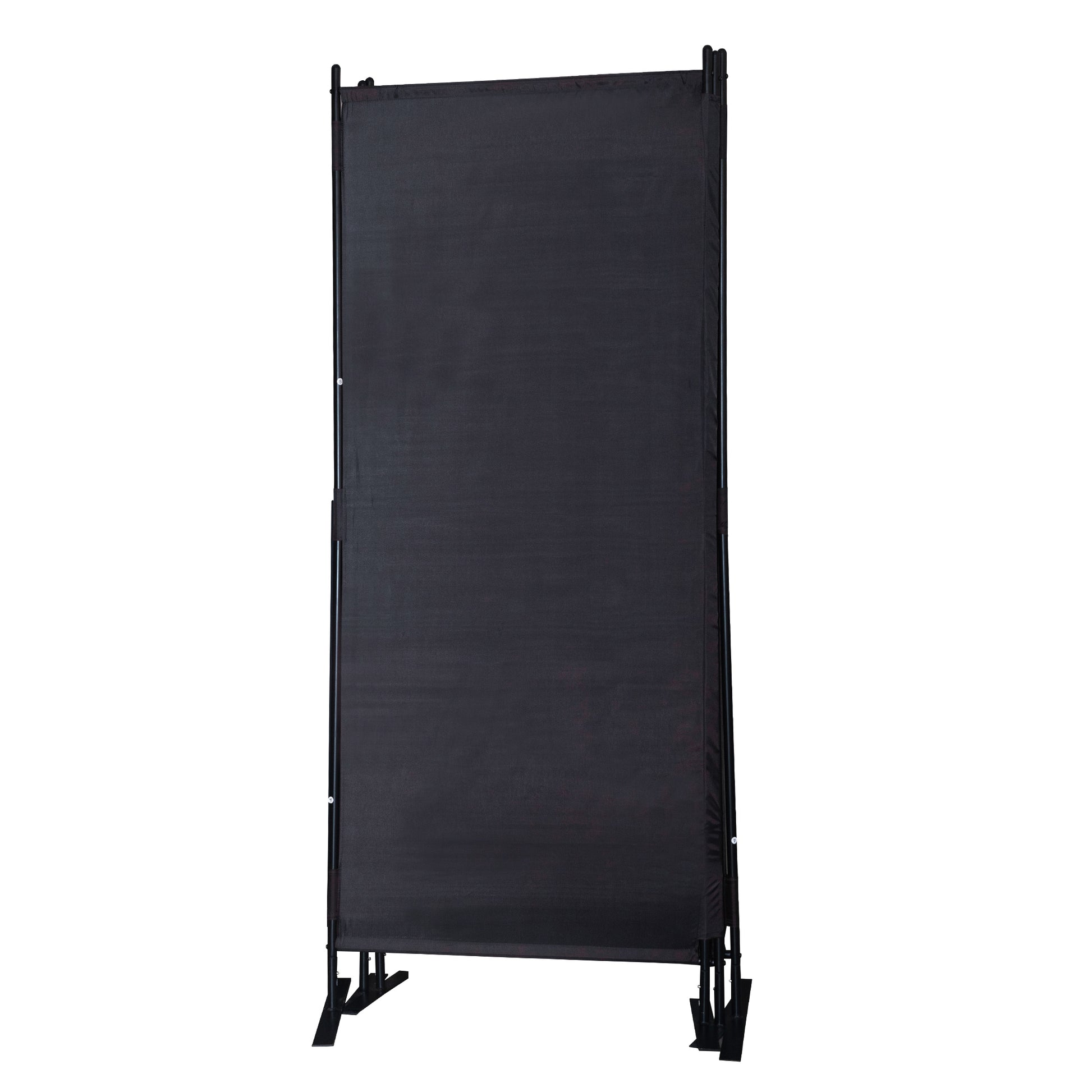 6 Ft Modern Room Divider, 3 Panel Folding Privacy Screen W Metal Standing, Portable Wall Partition, Black Black Metal