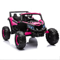 12V Ride On Car With Remote Control,Utv Ride On For Kid,3 Point Safety Harness, Music Player Usb Port Volume Knob Battery Indicator , Led Lights, High Low Speed Switch Off Road Adventure For Kids Pink Polypropylene