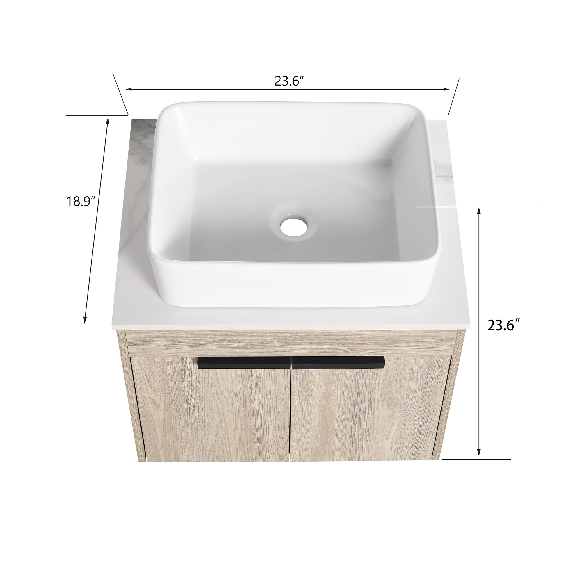 24 " Modern Design Float Bathroom Vanity With Ceramic Basin Set, Wall Mounted White Oak Vanity With Soft Close Door,Kd Packing,Kd Packing,2 Pieces Parcel Top Bab110Mowh White Oak 2 Bathroom Wall Mounted Plywood