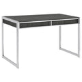 Weathered Grey 2 Drawer Writing Desk Grey Gray Writting Desk Office Contemporary,Modern Rectangular Drawers Desk Polished Wood Sled