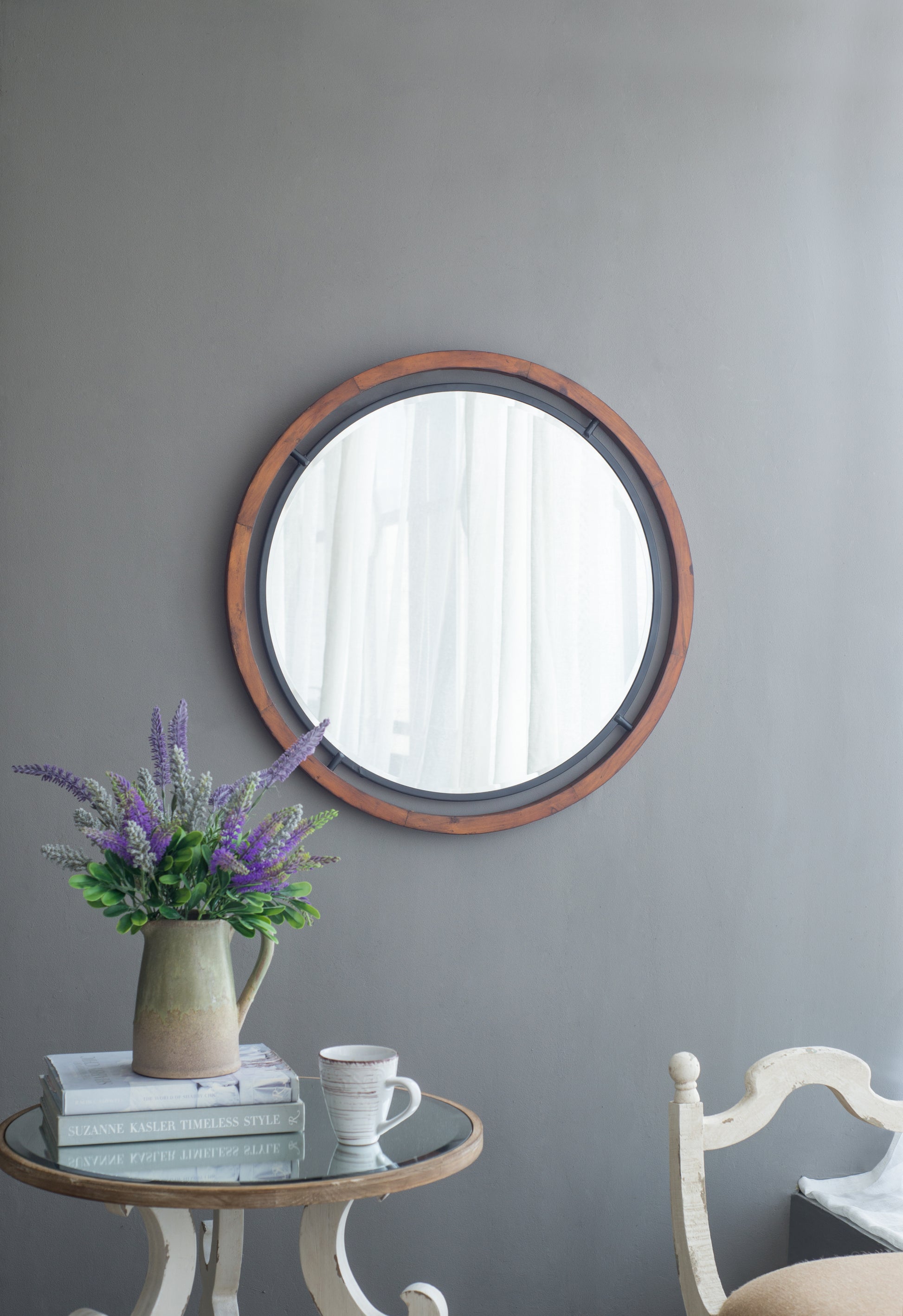 D32" Mogley Wall Mirror Brown Wood