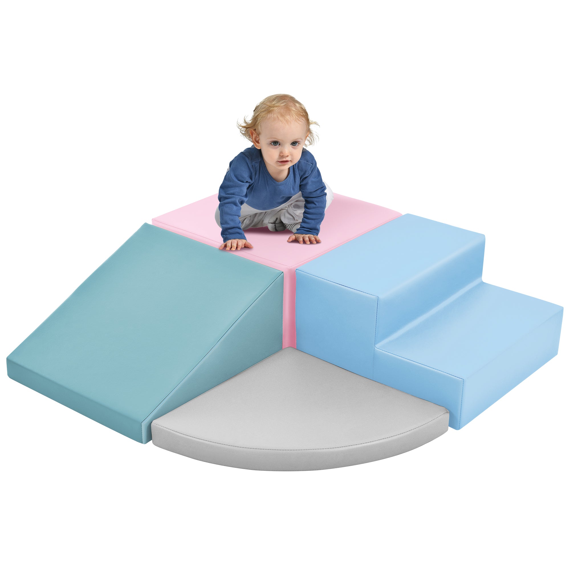 Soft Climb And Crawl Foam Playset, Safe Soft Foam Nugget Block For Infants, Preschools, Toddlers, Kids Crawling And Climbing Indoor Active Play Structure Colorful 1 To 2 Years Foam Indoor