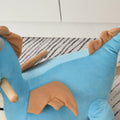 Kids Plush Ride On Rocking Horse Toy Dinosaur Ride Rocking Chair With Realistic Sounds For18 36 Months, Blue Blue Wood