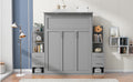 Queen Size Murphy Bed Wall Bed With Shelves, Drawers And Led Lights,Gray Queen Gray Mdf Lvl