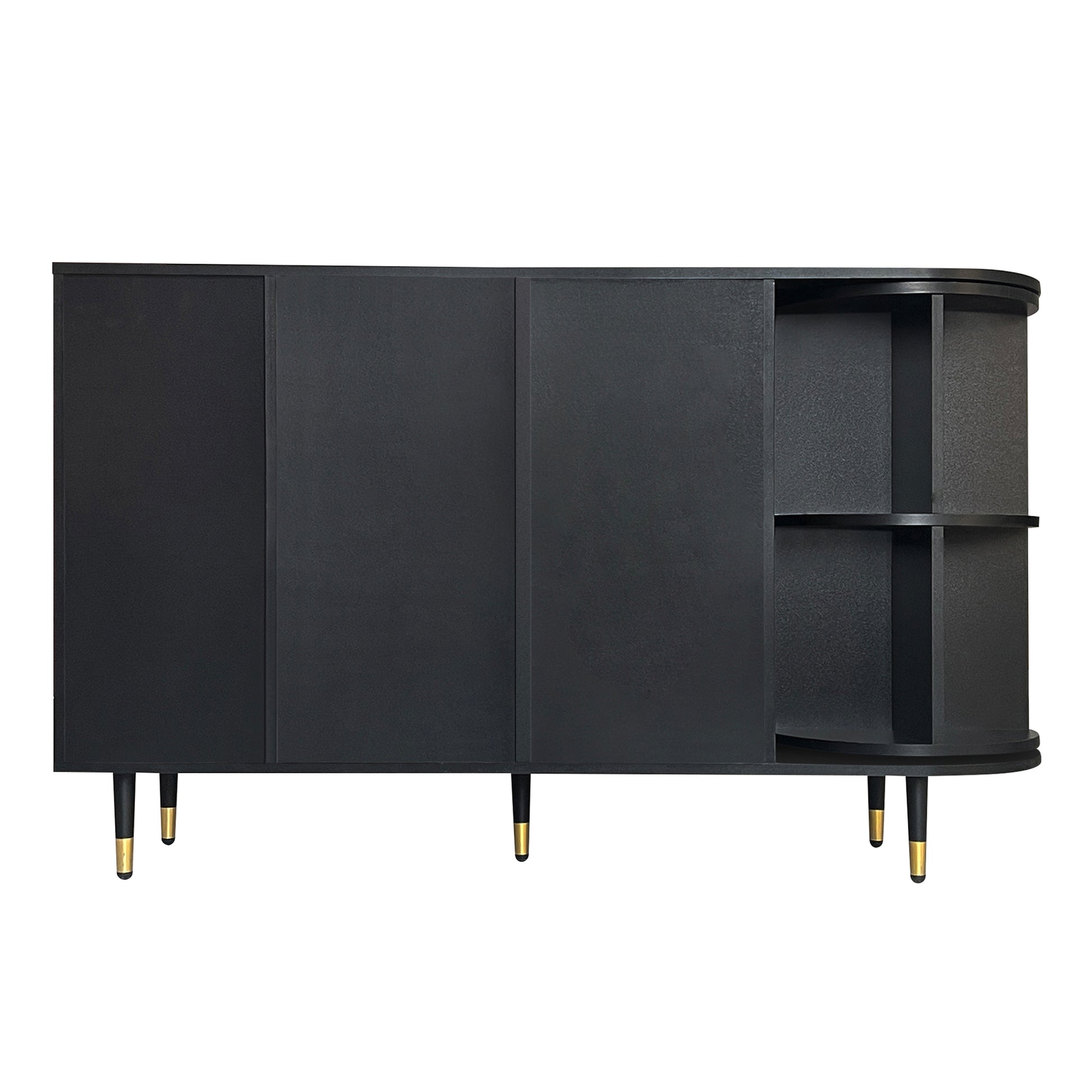 Rotating Storage Cabinet With 2 Doors And 2 Drawers, Suitable For Living Room, Study, And Balcony 1 2 Shelves Black Mdf