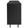 Wave Pattern Storage Cabinet With 2 Doors And 2 Drawers, Adjustable, Suitable For Study,Entrance And Living Room Black Mdf