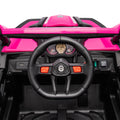 12V Ride On Car With Remote Control,Utv Ride On For Kid,3 Point Safety Harness, Music Player Usb Port Volume Knob Battery Indicator , Led Lights, High Low Speed Switch Off Road Adventure For Kids Pink Polypropylene