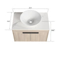 30''Modern Design Float Bathroom Vanity With Ceramic Basin Set,Wall Mounted White Oak Vanity With Soft Close Door,Kd Packing,Kd Packing,2 Pieces Parcel Top Bab217Mowh White Oak 2 Bathroom Wall Mounted Plywood