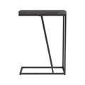 Rustic Grey Herringbone And Sandy Black Accent Table Grey Gray Primary Living Space Industrial Rectangular Coffee & End Tables Metal