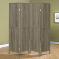 Grey Driftwood And Light Grey 4 Panel Folding Screen Grey Farmhouse,Rustic Wood