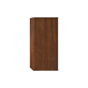 Cc0414S305 Striped Walnut Bathroom Floating Side Cabinet, Wall Mounted Storage Cabinet For Small Spaces, Pre Assembled Walnut Engineered Wood