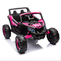 12V Ride On Car With Remote Control,Utv Ride On For Kid,3 Point Safety Harness, Music Player Usb Port Volume Knob Battery Indicator , Led Lights, High Low Speed Switch Off Road Adventure For Kids Pink Polypropylene