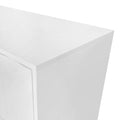 Wave Pattern Storage Cabinet With 2 Doors And 2 Drawers, Adjustable, Suitable For Study,Entrance And Living Room White Mdf