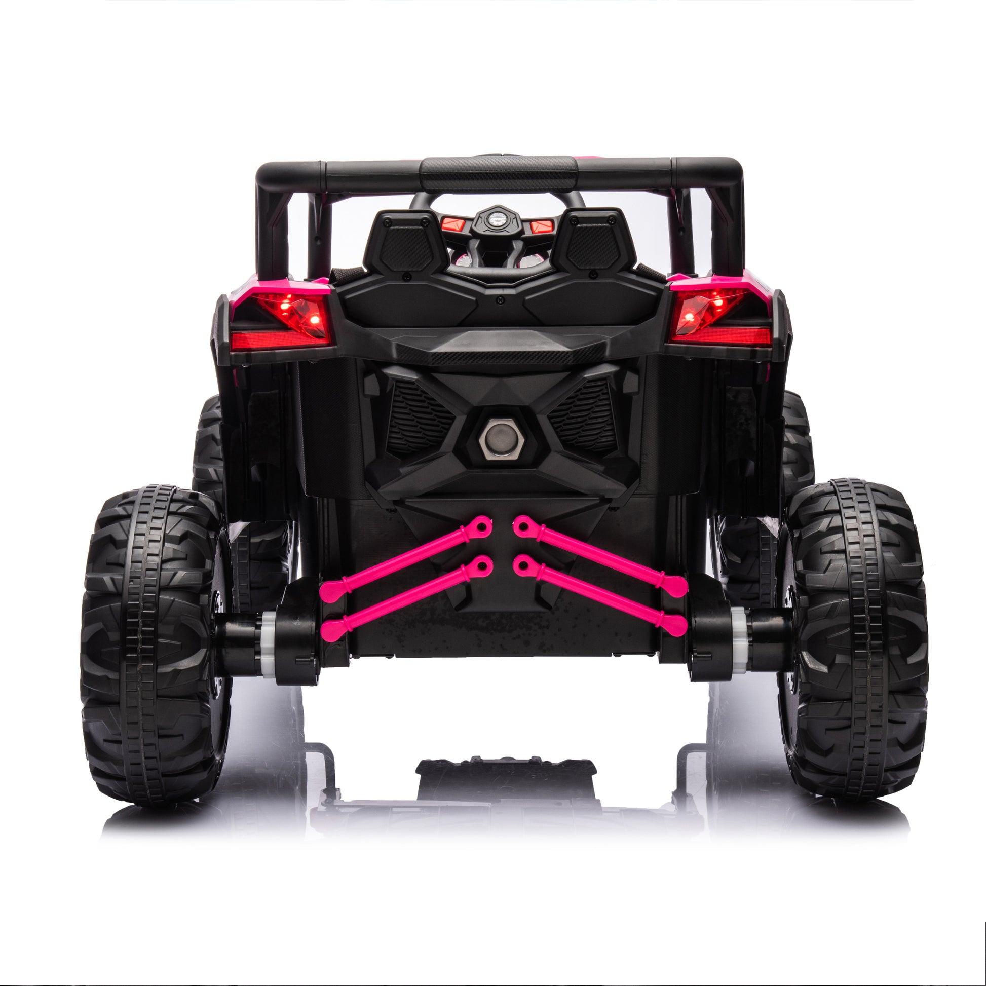 12V Ride On Car With Remote Control,Utv Ride On For Kid,3 Point Safety Harness, Music Player Usb Port Volume Knob Battery Indicator , Led Lights, High Low Speed Switch Off Road Adventure For Kids Pink Polypropylene