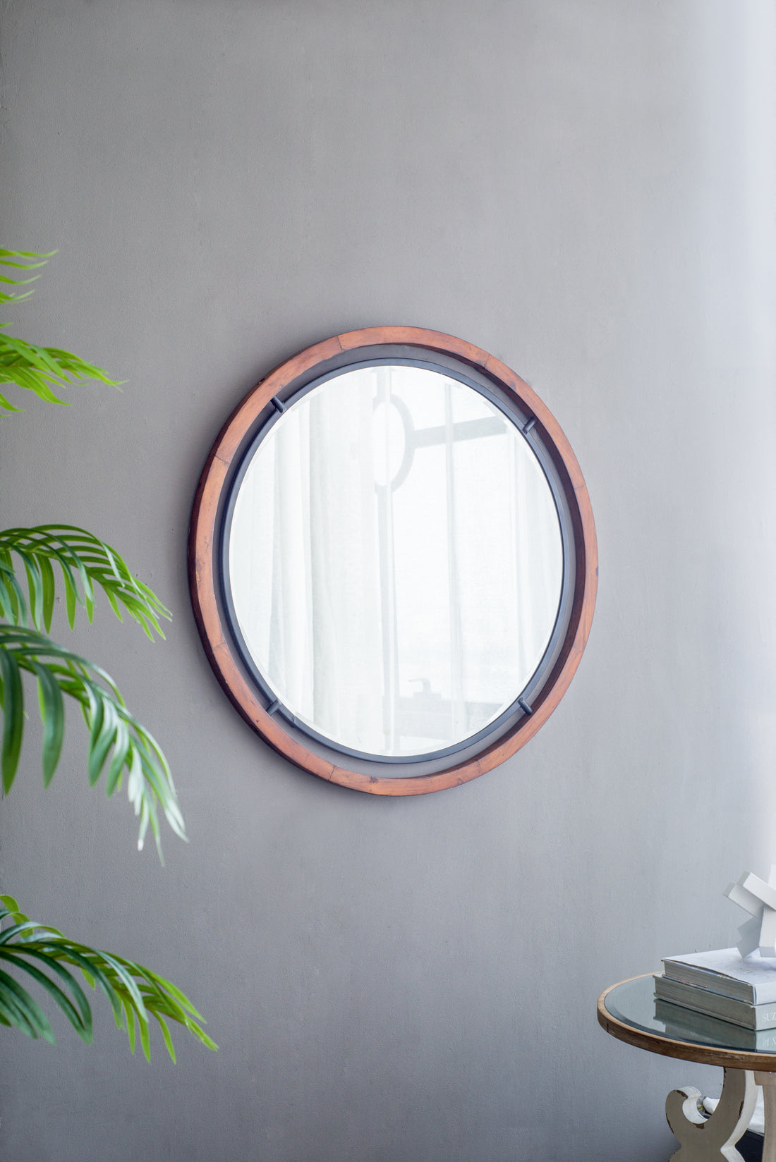 D32" Mogley Wall Mirror Brown Wood