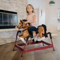 Durable Plush Toddlers Spring Rocking Horse, Bouncing Rocker Toy With Realistic Sounds Brown Wood