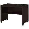 Cappuccino And Black Mobile Return With Caster Brown Casters Or Wheels Writting Desk Office Transitional Rectangular Open Storage Desk Wood