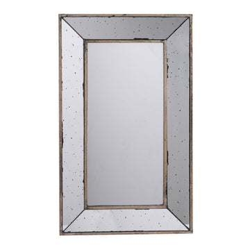 16.5X24" Traditional Rectangle Wall Mirror Or Decorative Tray Silver Wood