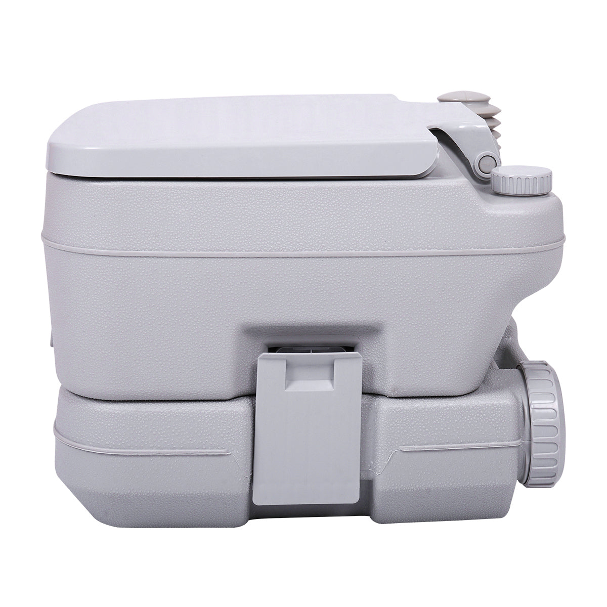 Lightweight Portable Toilet, 2.6 Gallon Flushable Camping Toilet, Sanitary Outdoor Travel Toilet For Tents Boats Semi Trucks Rv Campers, Gray Gray Polypropylene