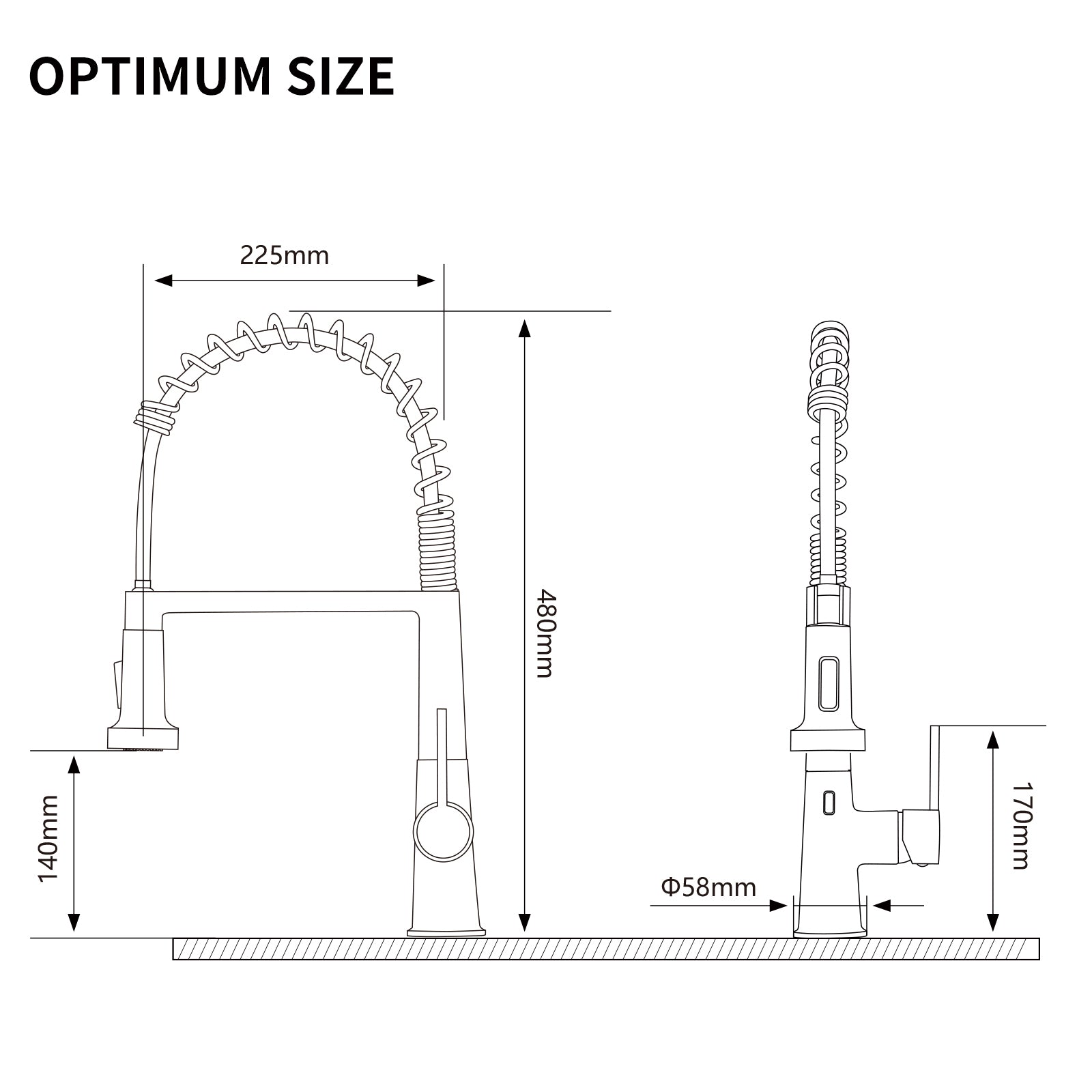 Faucet For Kitchen Sink, Black Kitchen Faucet With Pull Down Sprayer, Modern Commercial Spring Pull Out Kitchen Sink Faucet Black Kitchen Contemporary Ceramic Brass