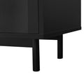 Wave Pattern Storage Cabinet With 2 Doors And 2 Drawers, Adjustable, Suitable For Study,Entrance And Living Room Black Mdf