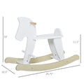 Wooden Rocking Horse Toddler Baby Ride On Toys For Kids 1 3 Years With Classic Design & Solid Workman, White White Wood