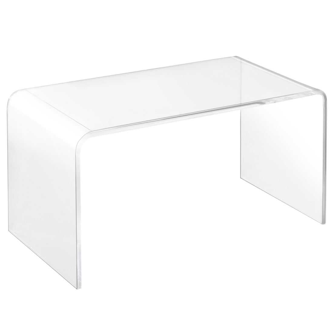 32" Long Rectangle All Acrylic 15Mm Thick Waterfall Coffee Table, Clear Clear Acrylic