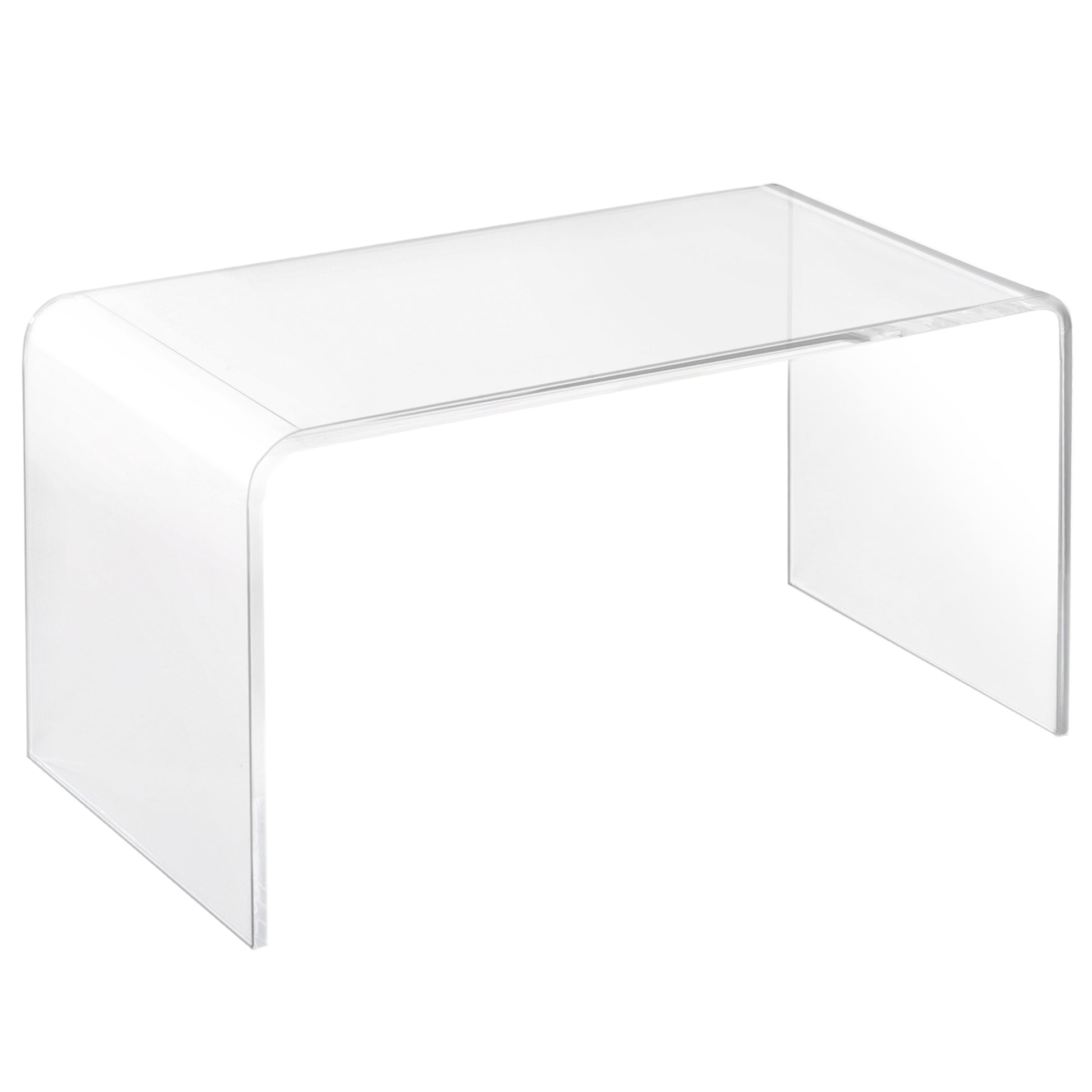 32" Long Rectangle All Acrylic 15Mm Thick Waterfall Coffee Table, Clear Clear Acrylic