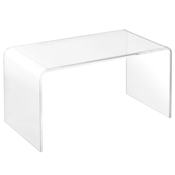 32" Long Rectangle All Acrylic 15Mm Thick Waterfall Coffee Table, Clear Clear Acrylic