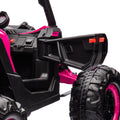 12V Ride On Car With Remote Control,Utv Ride On For Kid,3 Point Safety Harness, Music Player Usb Port Volume Knob Battery Indicator , Led Lights, High Low Speed Switch Off Road Adventure For Kids Pink Polypropylene