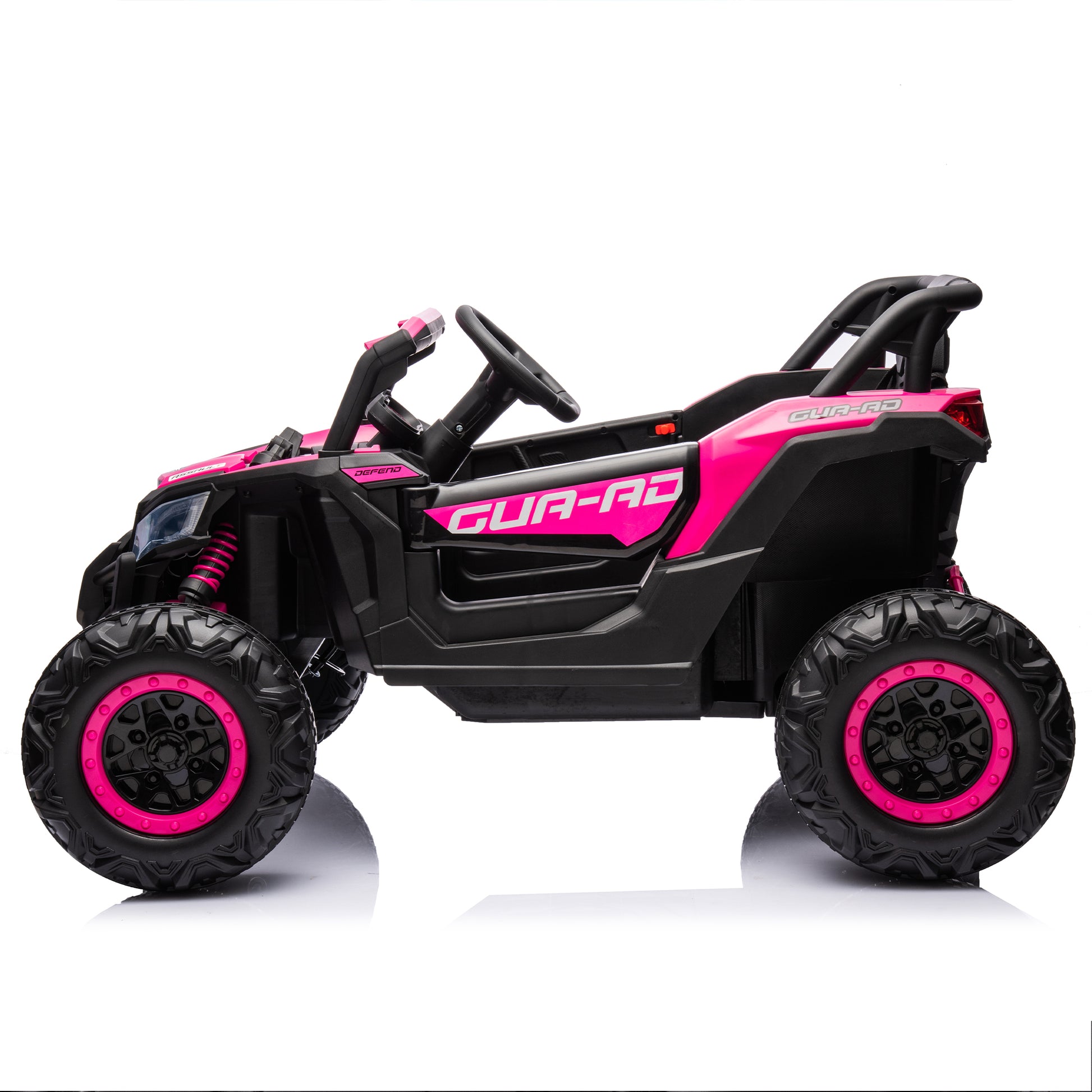 12V Ride On Car With Remote Control,Utv Ride On For Kid,3 Point Safety Harness, Music Player Usb Port Volume Knob Battery Indicator , Led Lights, High Low Speed Switch Off Road Adventure For Kids Pink Polypropylene