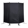 6 Ft Modern Room Divider, 3 Panel Folding Privacy Screen W Metal Standing, Portable Wall Partition, Black Black Metal