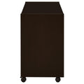 Cappuccino And Black Mobile Return With Caster Brown Casters Or Wheels Writting Desk Office Transitional Rectangular Open Storage Desk Wood