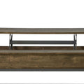 Brown Oak And Sandy Black Lift Top Coffee Table Brown Primary Living Space Industrial Manual Rectangular Coffee & End Tables Wood